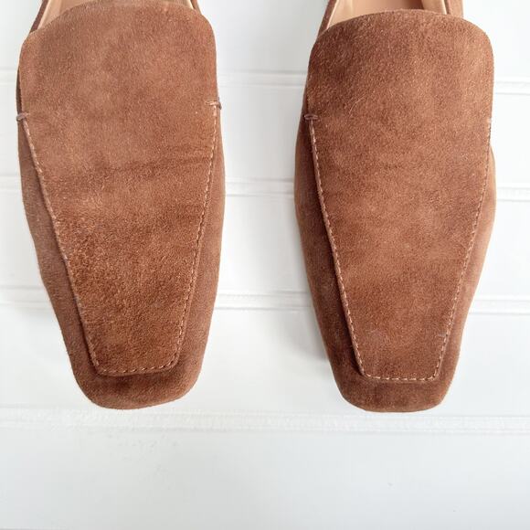 Toteme Chocolate Brown Suede Loafers Slip On Flats - Picture 3 of 14